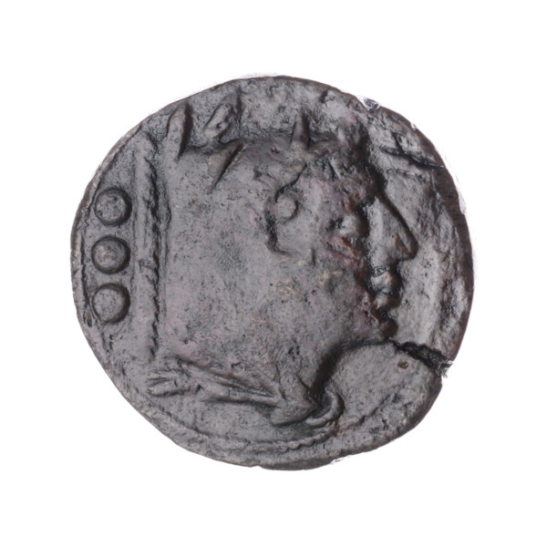 Quarter, head of Hercules in boar's skin right (obverse); behind it the value sign ooo. Reverse: