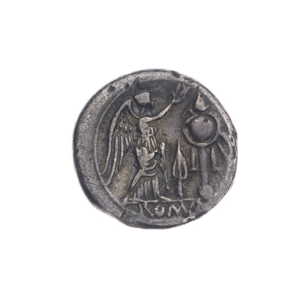 Victoria; Jupiter (mythology), head of Jupiter; Victoria (personification); trophies; spearheads;