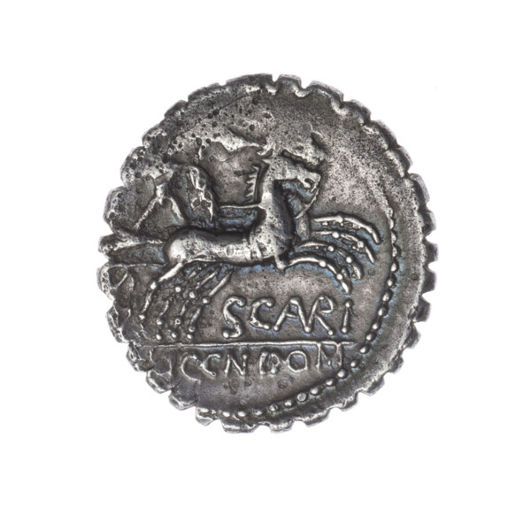 Denarius serratus, M. Aurelius Scaurus (publisher), L. Licinius Crassus (publisher), Cn. Domitius