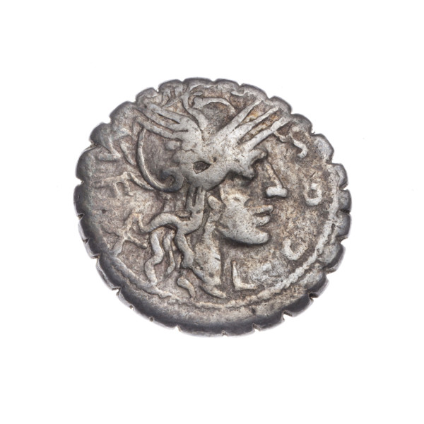 denarius serratus, Cosconius, L. (fl. 118 BC), publisher, Licinius Crassus, L. (fl. 118 BC),