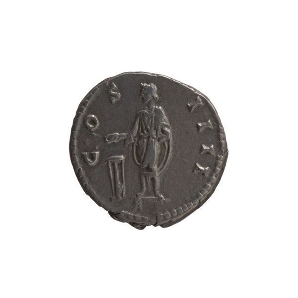 Denarius of Antoninus Pius (86–161; Roman emperor 138–161), 148–149. Obverse: Head of the emperor