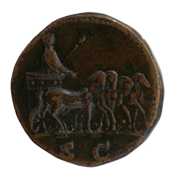 Sestertius, Marcus Aurelius (121–180; Roman emperor 161–180), caesar 139–161; Antoninus Pius