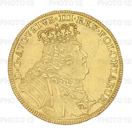 Crown double ducat, maker: Croll, Ernest Dietrich (fl. 1753–1763). Issued under August III the