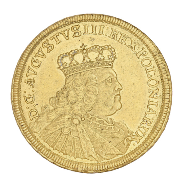 Double Augustor; maker: Croll, Ernest Dietrich (fl. 1753–1763); subject: August III the Saxon (King