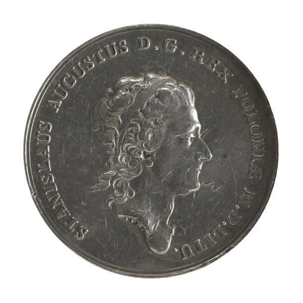 Trial crown thaler, Stanislaw August Poniatowski (King of Poland; 1764–1795). Engraver: Johann
