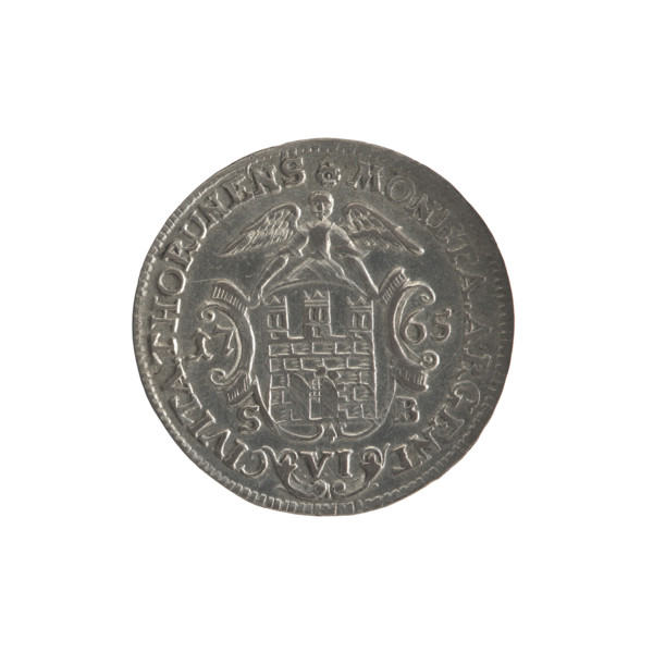 Torun six-coin, Stanislaw August Poniatowski (King of Poland; 1764–1795); maker: Szymon Brückmann