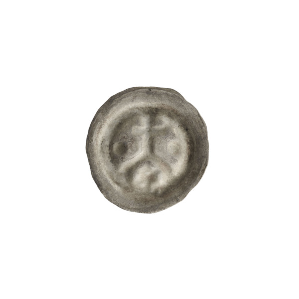 Denarius - bracteate; one-sided coin. Obverse: Cross supported by an arch (arcade I iconographic),