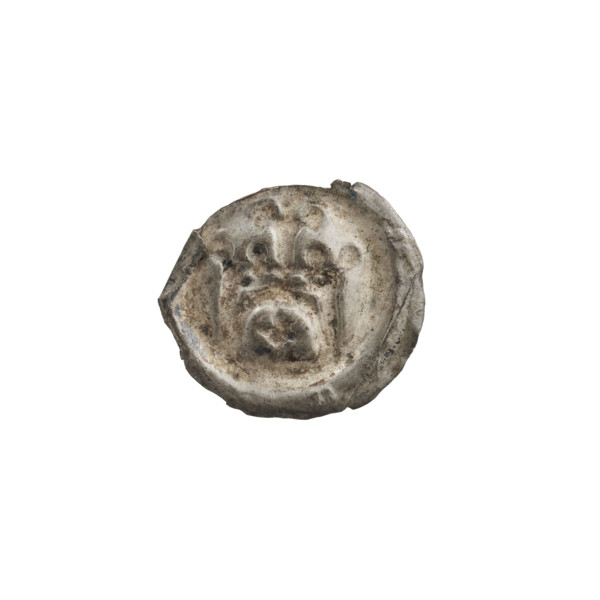 Denarius - bracteate of Richard, Anthony (1841–1894). AR punch; one-sided coin. Design: gate with