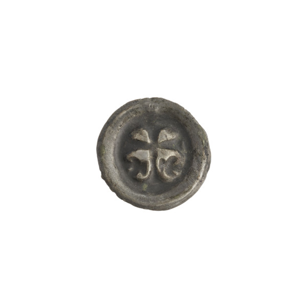 denarius - bracteate, Latin cross (iconographic), one-sided coin, trefoils, Teutonic Knights