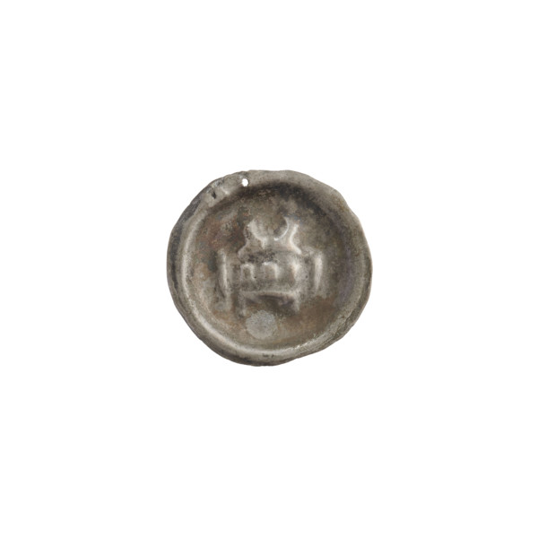 Denarius - bracteate, gate II (iconographic); Richard, Antoni (1841–1894). Gate topped with three