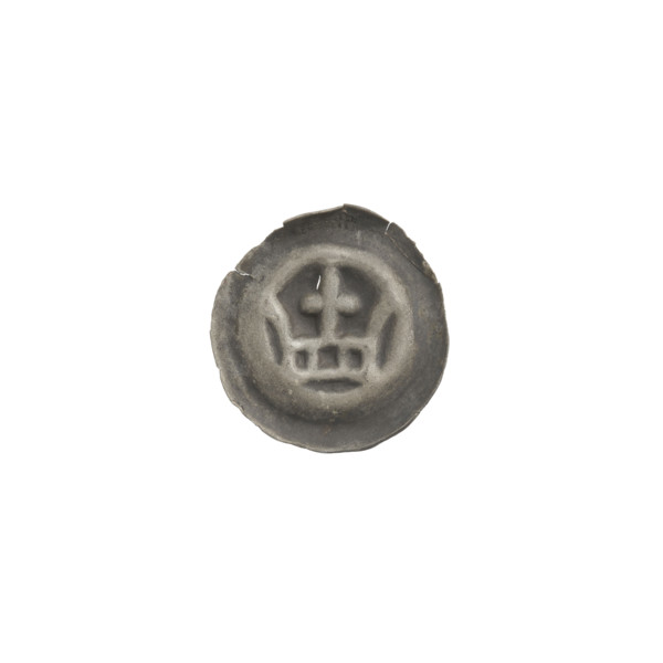 Denarius - bracteate, crown topped with a cross placed between two elongated, outwardly curved