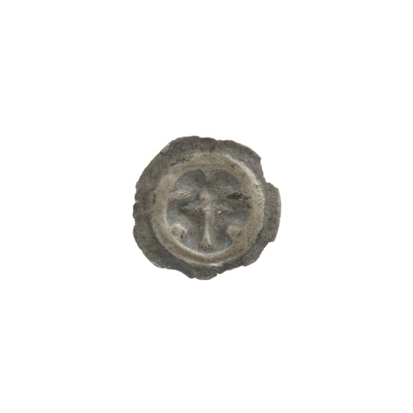 Denarius — bracteate imitation; one-sided coin depicting a Latin cross with a shorter horizontal