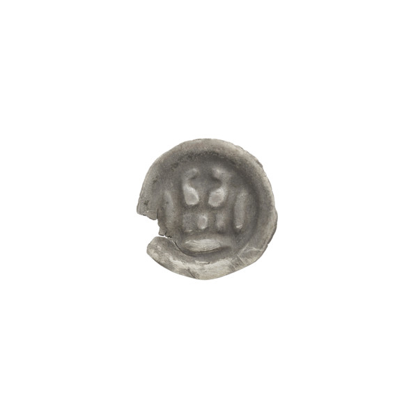 Denarius - bracteate; crown II (iconographic); crowns; one-sided coin; crosses; balls; Teutonic
