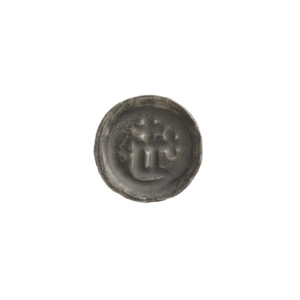 Denarius — bracteate, rectangle-D (iconographic); one-sided coin featuring crosses, a six-pointed