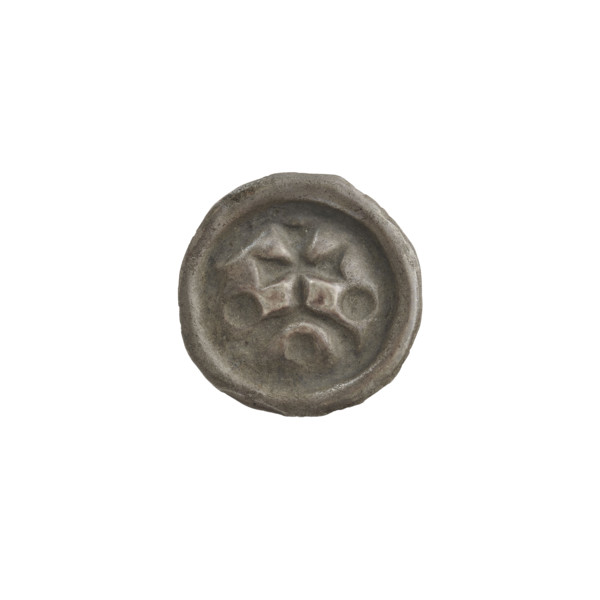 Denarius - bracteate, cross on arcade I (iconographic). Cross with widening arms supported by an