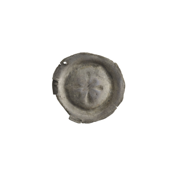 Denarius bracteate with cross, moon and star iconography; maker: Antoni Richard (1841–1894).