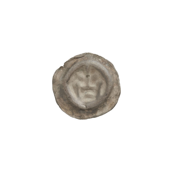 Denarius — bracteate imitation; one-sided coin with crowns and crosses; Teutonic Knights (Order);