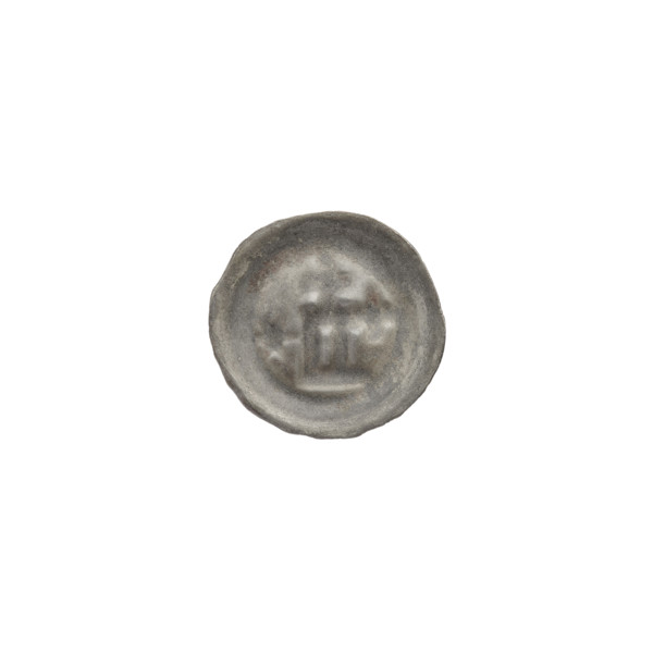 Denarius bracteate, rectangle-D (iconographic), Nerwinski, deposits, one-sided coin with two