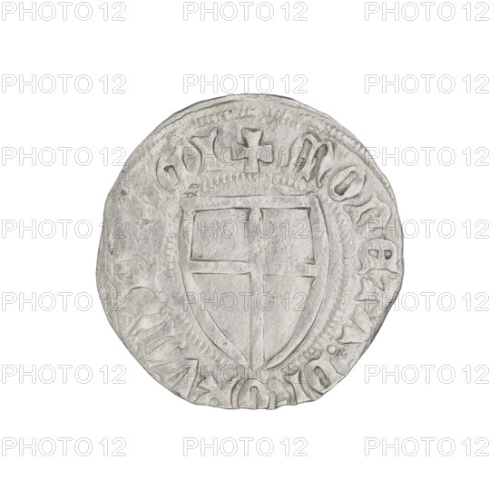 Teutonic szelag, Henryk von Plauen (Grand Master; 1410–1413). Obverse: Teutonic shield of the Grand