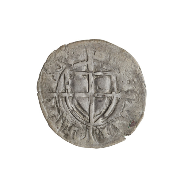 Teutonic szelag, Paul von Russdorf (Grand Master; 1422–1441). Obverse: monastic shield of the Grand