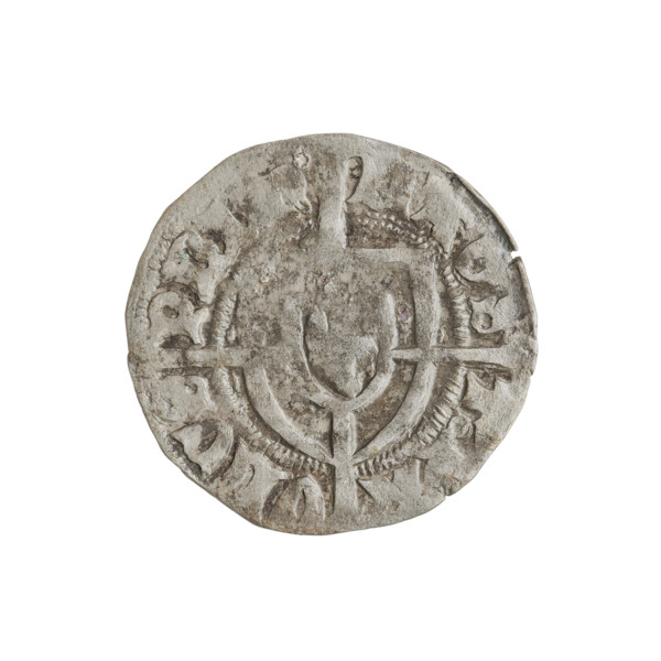 Teutonic szelag, Paul von Russdorf (Grand Master; 1422–1441). Obverse: monastic shield of the Grand