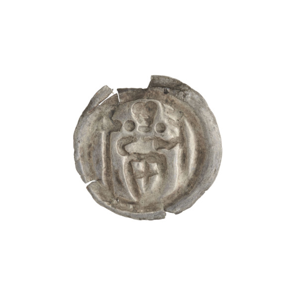 Denarius - bracteate imitation?, R6 (rarity). Imitation, AR punch, one-sided coin. Standing knight