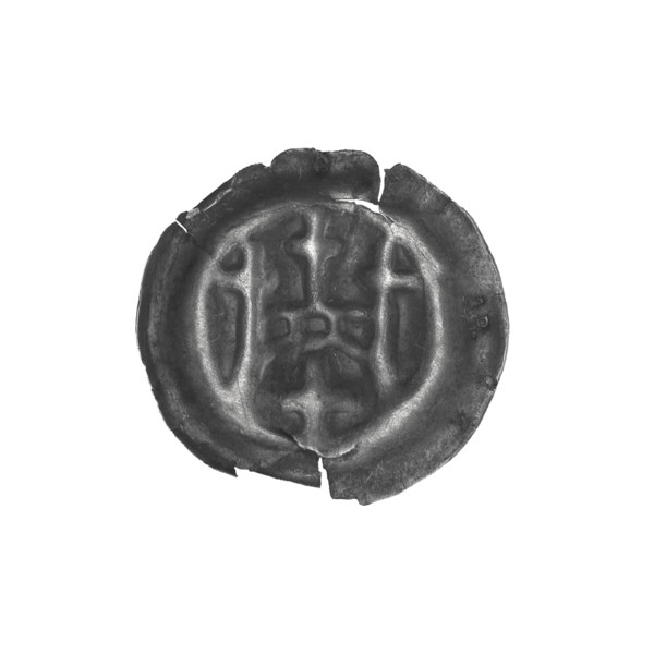 denarius - bracteate, gate II (iconographic), AR mark, isosceles cross (iconographic), crosses,
