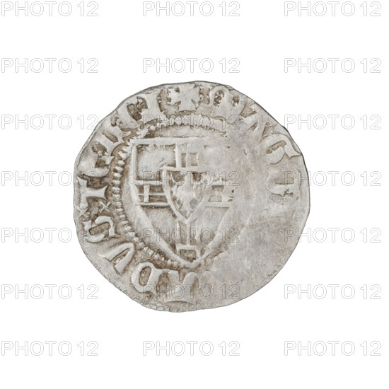 Teutonic szelag, Konrad von Jungingen (Grand Master; 1393–1407). Obverse: Teutonic shield of the