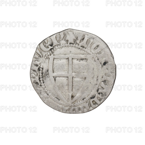 Teutonic szelag, Konrad von Jungingen (Grand Master; 1393–1407). Obverse: Teutonic shield of the