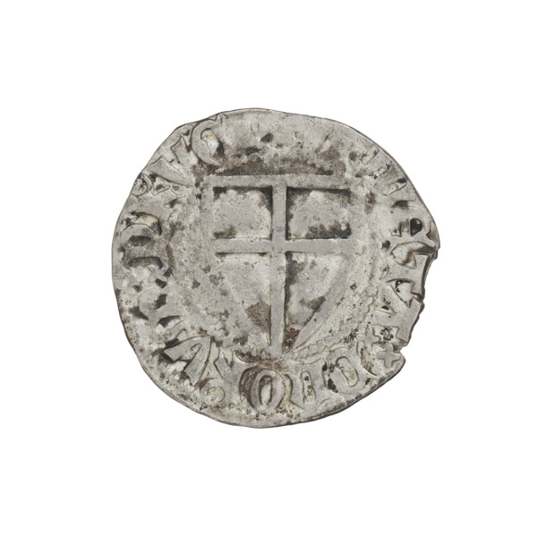 Teutonic szelag, Konrad von Jungingen (Grand Master; 1393–1407). Obverse: Teutonic shield of the