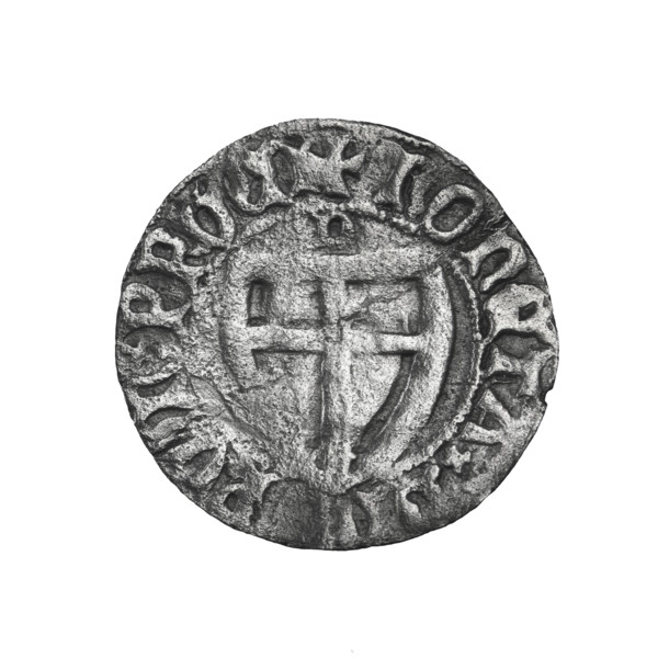 Teutonic szelag, Henryk von Plauen (Grand Master; 1410–1413), letter D (iconographic) above the