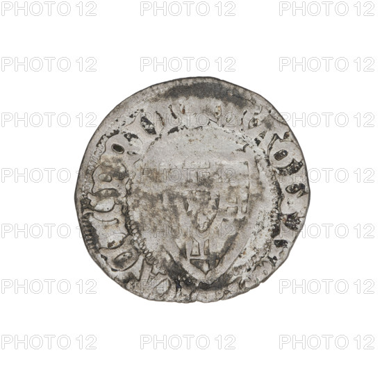 Teutonic szelag, Michal Küchmeister (Grand Master; 1414–1422). Obverse: Teutonic shield of the