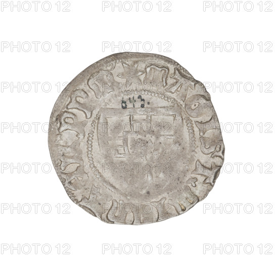 Teutonic szelag, Michal Küchmeister (Grand Master; 1414–1422). Obverse: Teutonic Knights' shield;