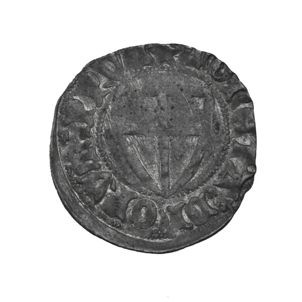 Teutonic szelag, Michal Küchmeister (Grand Master; 1414–1422). Obverse: Teutonic Knights' shield