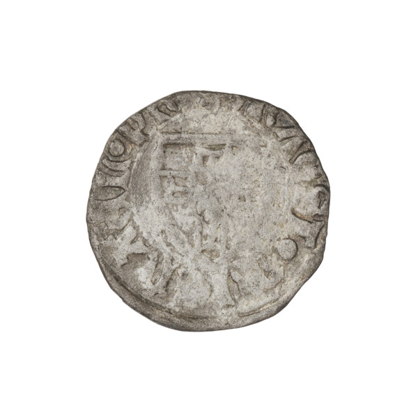 Teutonic szelag, Michal Küchmeister (Grand Master; 1414–1422). Obverse: monastic shield of the