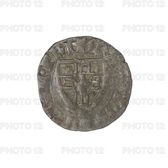 Teutonic szelag, Michal Küchmeister (Grand Master; 1414–1422). Obverse: monastic shield of the