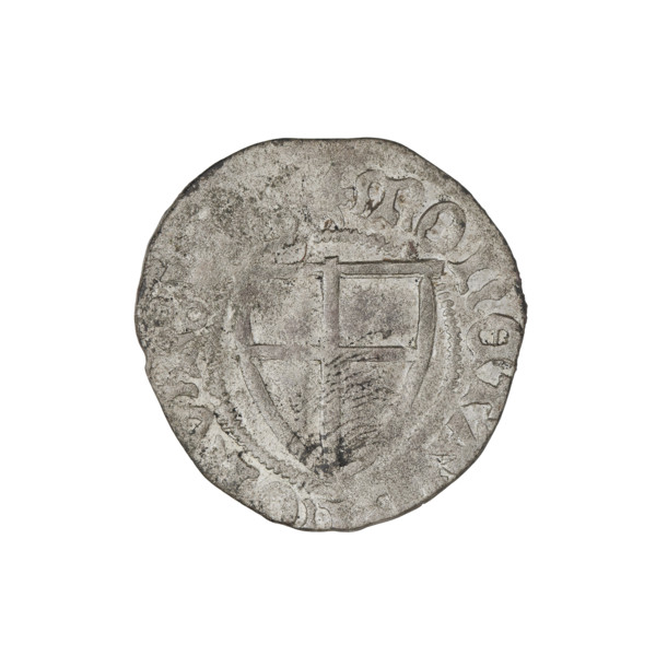 Teutonic szelag, Michal Küchmeister (Grand Master; 1414–1422). Obverse: monastic shield of the