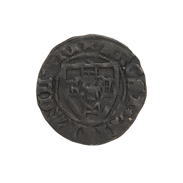 Teutonic szelag, Michal Küchmeister (Grand Master; 1414–1422). Obverse: monastic shield of the