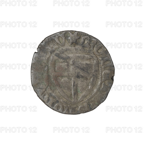 Teutonic szelag, Michal Küchmeister (Grand Master; 1414–1422). Obverse: monastic shield of the