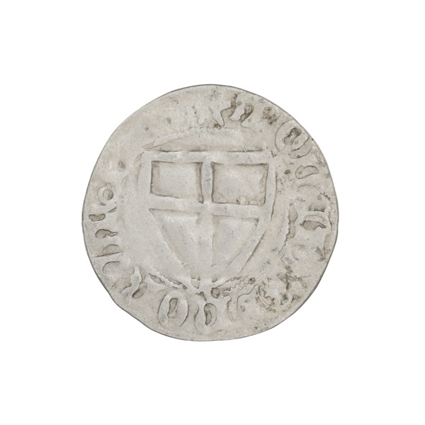 Teutonic szelag, Michal Küchmeister (Grand Master; 1414–1422). Obverse: monastic shield of the