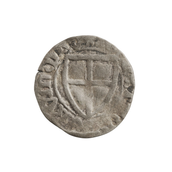 Teutonic szelag, Michal Küchmeister (Grand Master; 1414–1422). Obverse: Monastic shield of the