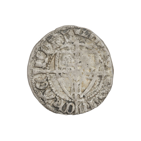 Teutonic szelag, Michal Küchmeister (Grand Master; 1414–1422). Obverse: Monastic shield of the