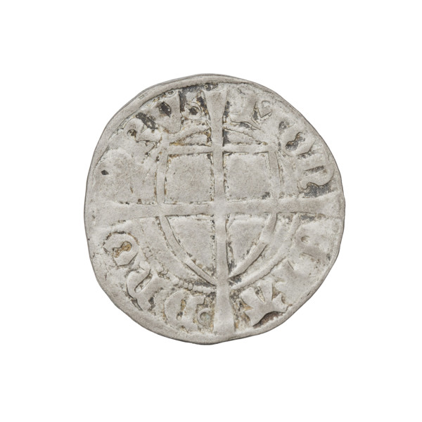 Teutonic szelag, Michal Küchmeister (Grand Master; 1414–1422). Obverse: monastic shield of the