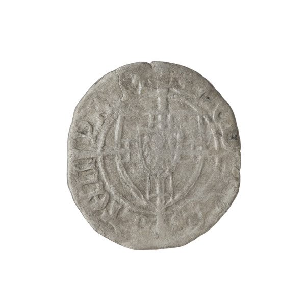 Teutonic szelag, Michal Küchmeister (Grand Master; 1414–1422). Obverse: monastic shield of the