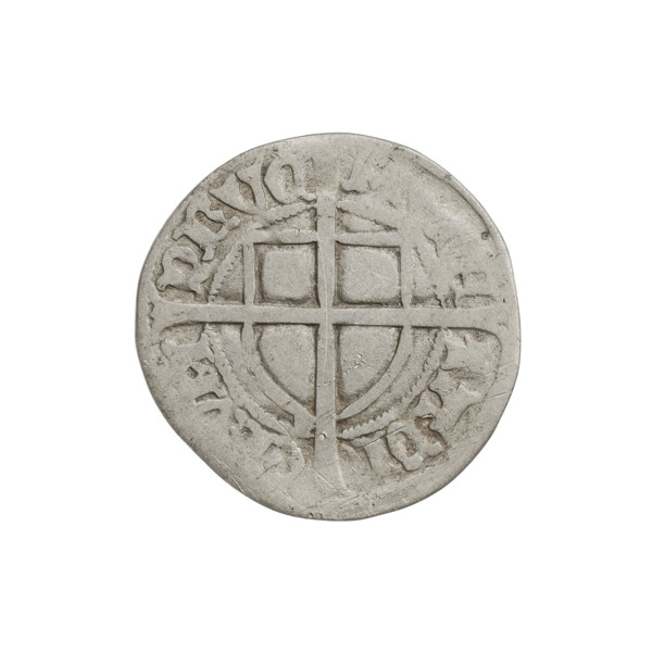 Teutonic szelag, Paul von Russdorf (Grand Master; 1422–1441). Obverse: monastic shield of the Grand