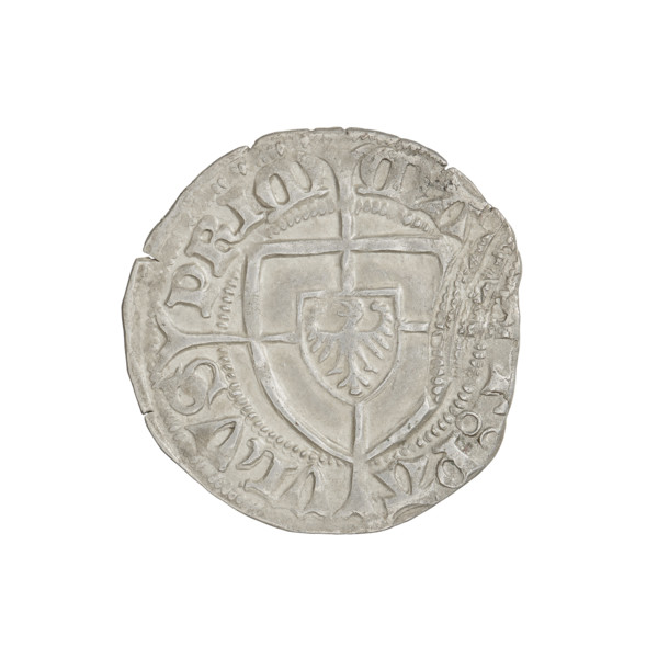 Teutonic szelag, Paul von Russdorf (Grand Master; 1422–1441). Obverse: monastic shield of the Grand