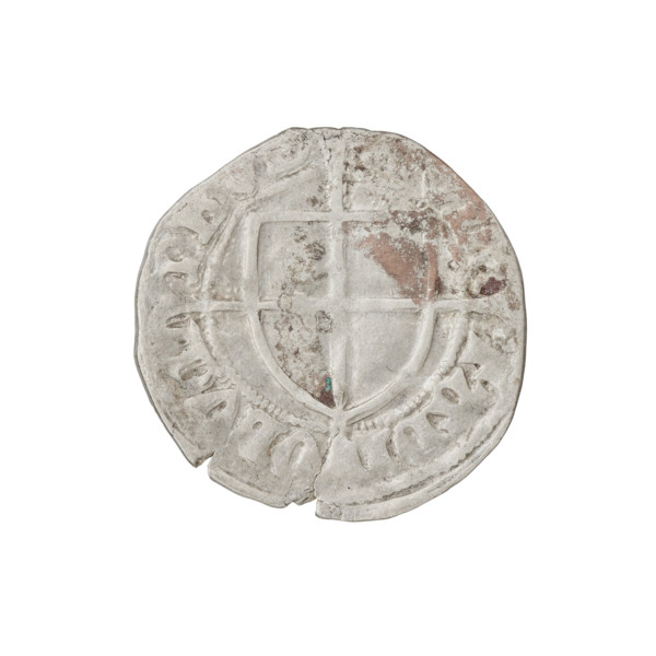 Teutonic szelag, Pawel von Russdorf (Grand Master; 1422–1441). Obverse: Monastic shield of the