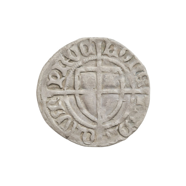 Teutonic szelag, Paul von Russdorf (Grand Master; 1422–1441). Obverse: monastic shield of the Grand