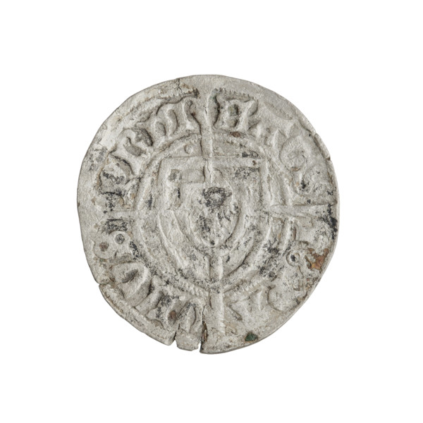 Teutonic szelag, Paul von Russdorf (Grand Master; 1422–1441). Obverse: monastic shield of the Grand
