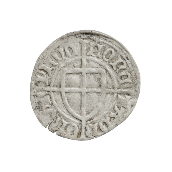 Teutonic szelag, Paul von Russdorf (Grand Master; 1422–1441). Obverse: monastic shield of the Grand